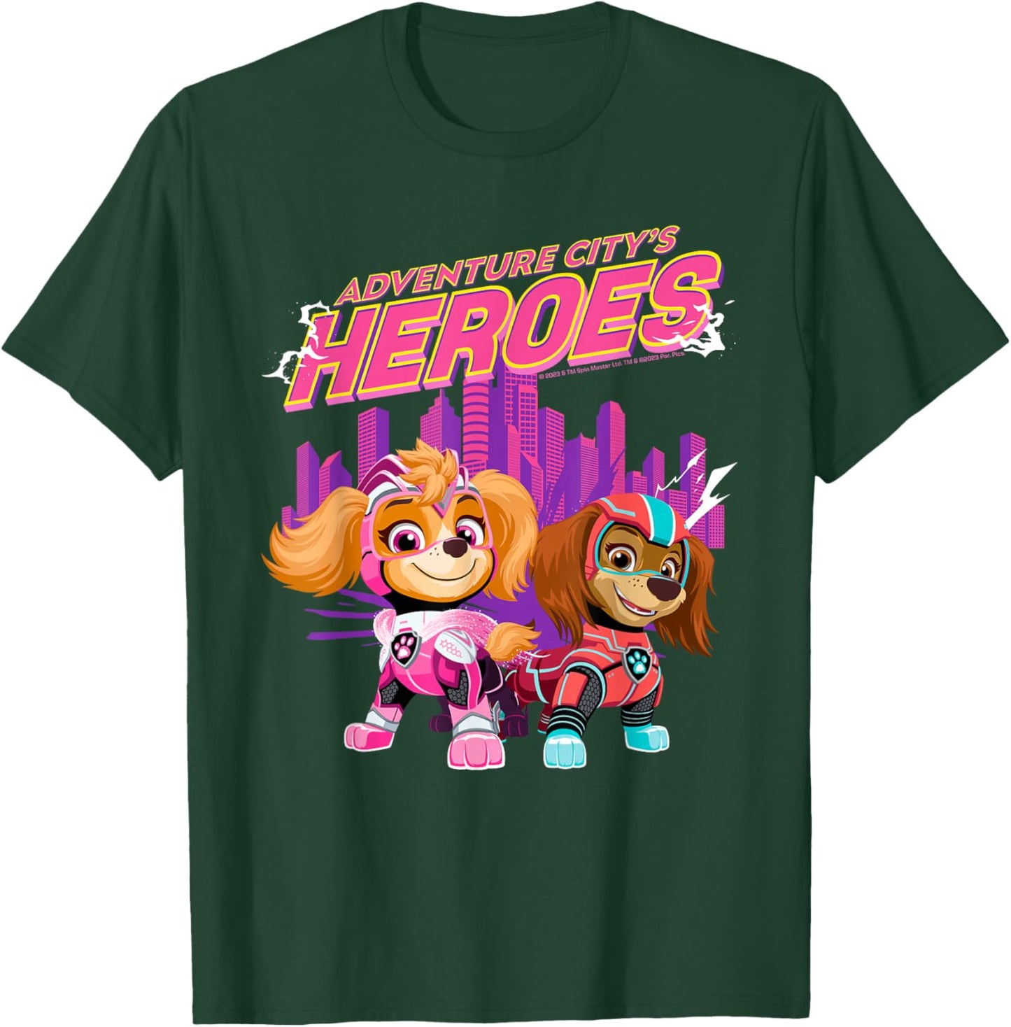PAW Patrol: The Mighty Movie Adventure City's Heroes T-Shirt - T-Shirt | Forest