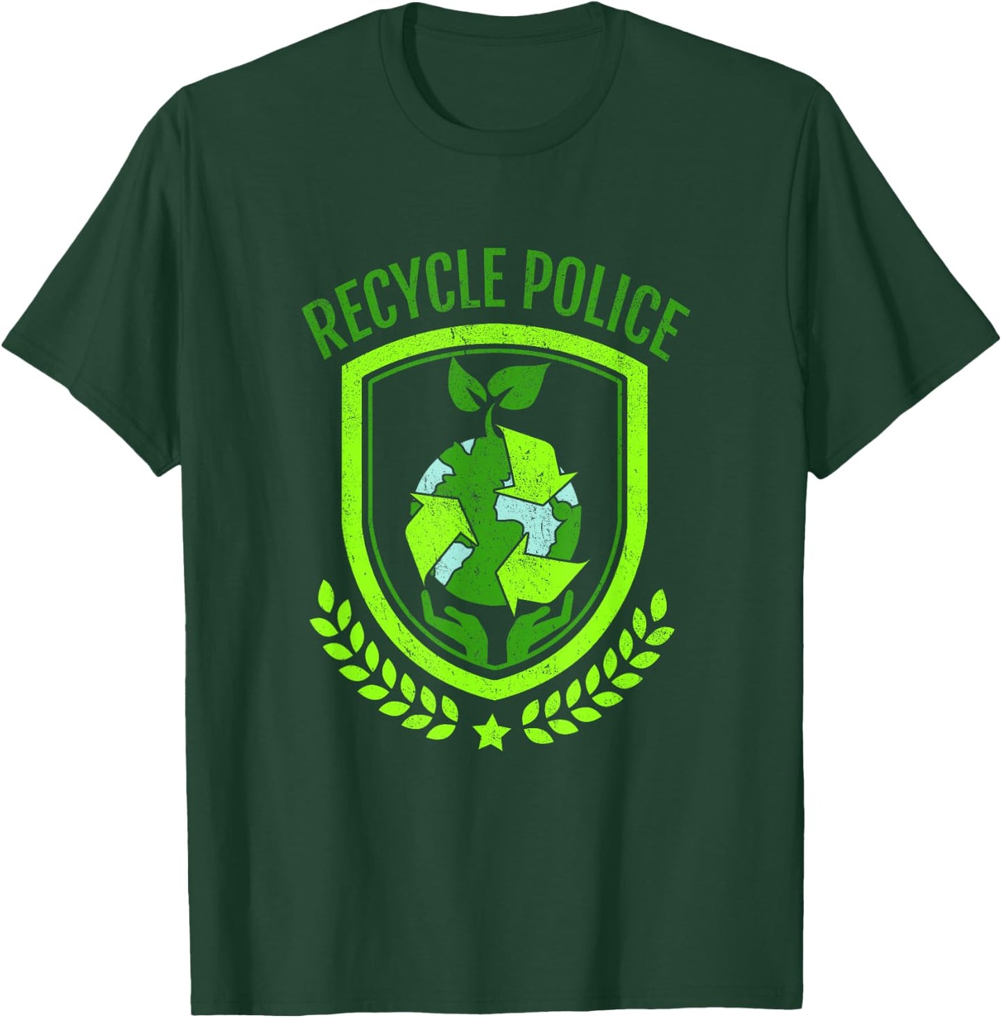 Recycle Police Earth Day Environmental Recyclist T-Shirt - T-Shirt | Forest
