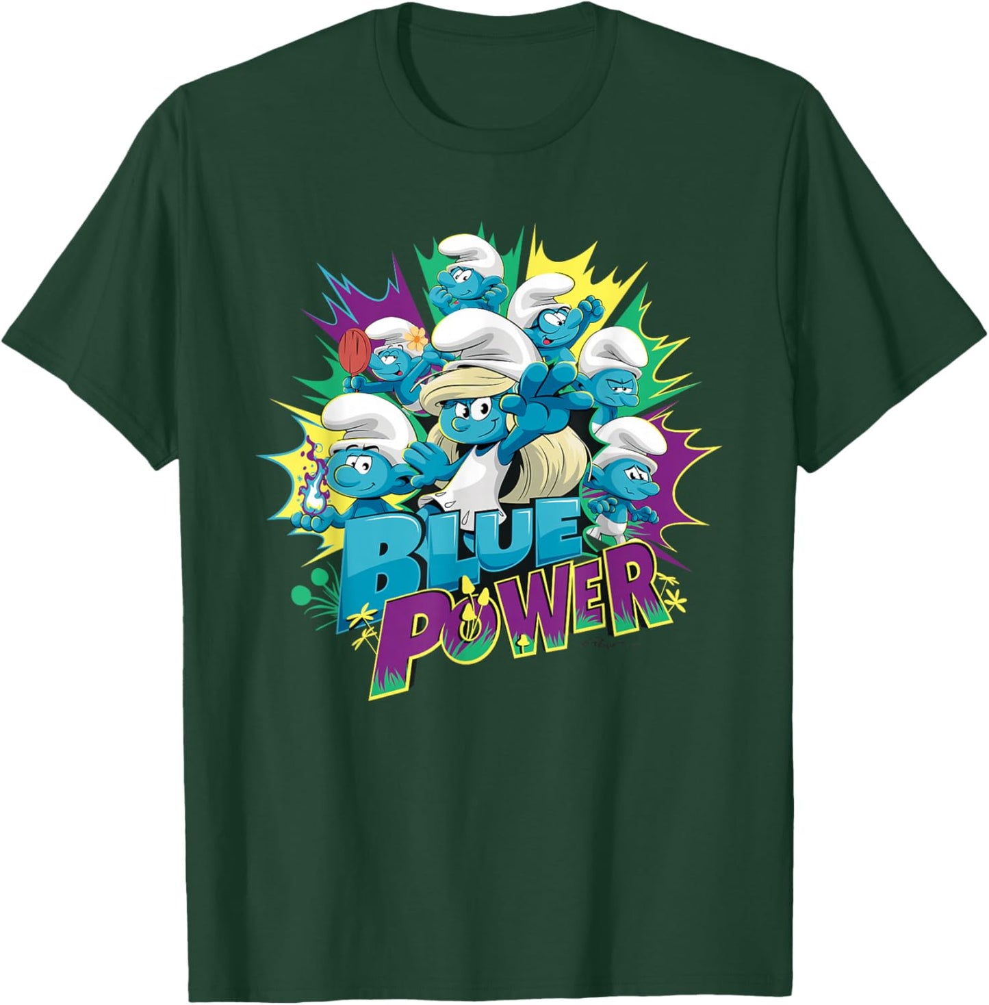 The Smurfs Movie Village Blue Power Smurfette T-Shirt - T-Shirt | Forest