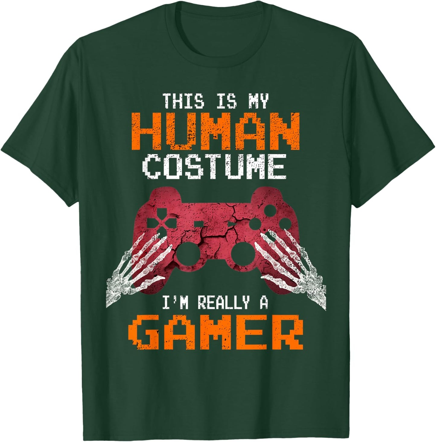 Halloween Gamer Video Games Human Costume Boys Teens T-Shirt - T-Shirt | Forest