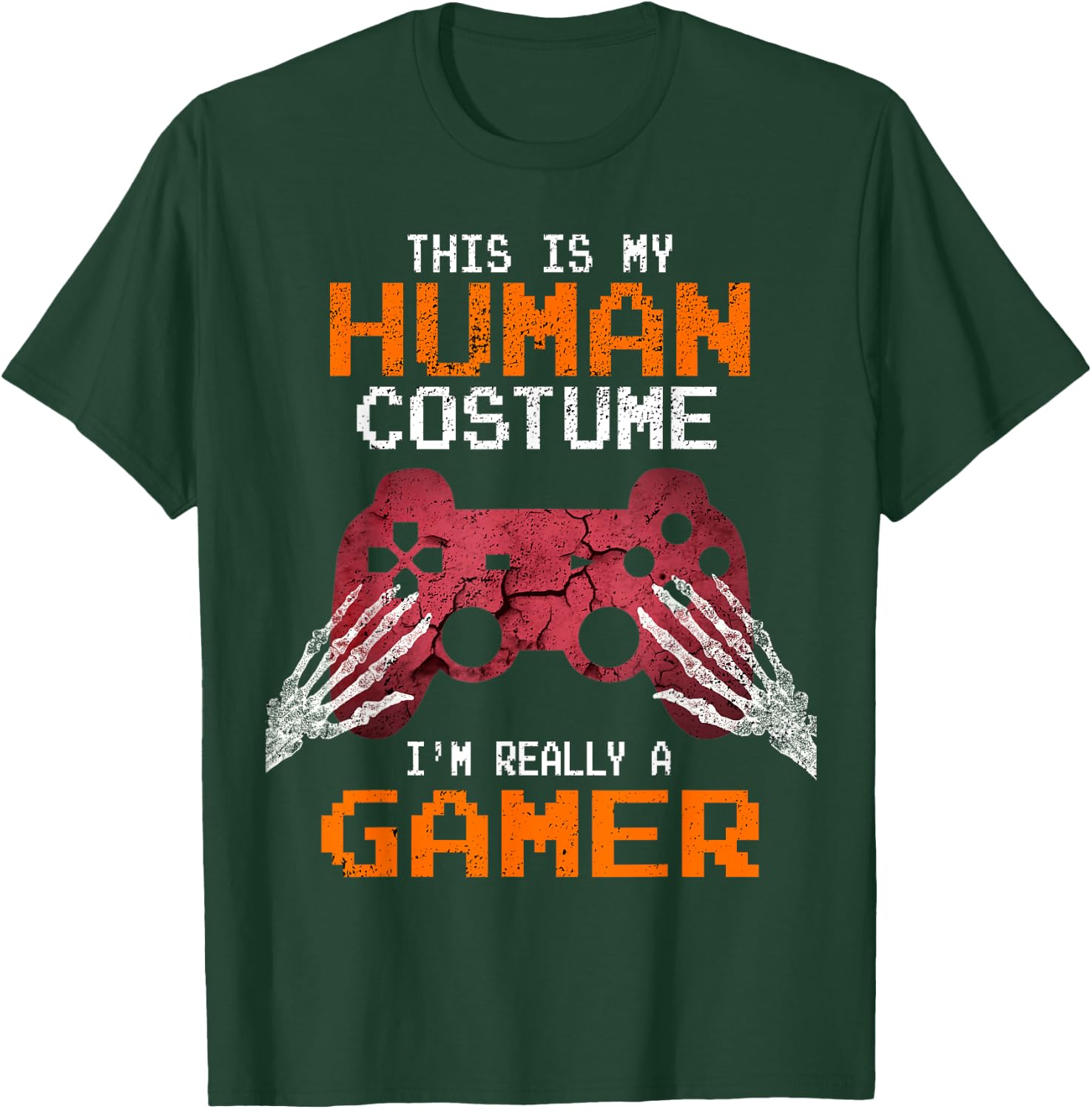 Halloween Gamer Video Games Human Costume Boys Teens T-Shirt - T-Shirt | Forest