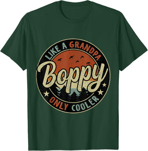 Boppy Like A Grandpa Only Cooler Vintage Retro Father's Day T-Shirt - T-Shirt | Forest