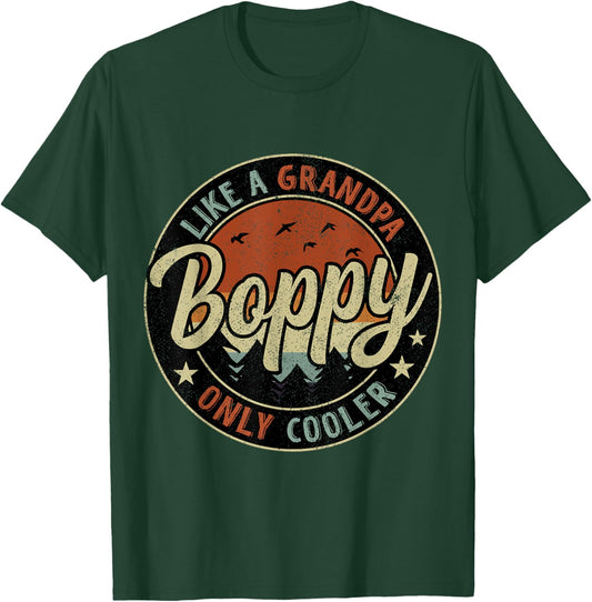 Boppy Like A Grandpa Only Cooler Vintage Retro Father's Day T-Shirt - T-Shirt | Forest