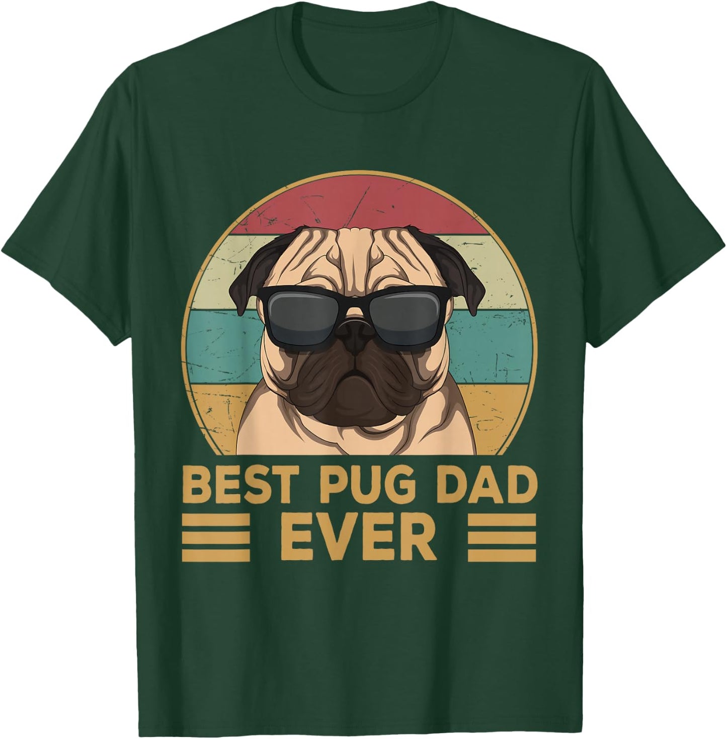 Best Pug Dad Ever Funny Pug Dog Gift and Boys T-Shirt - T-Shirt | Forest