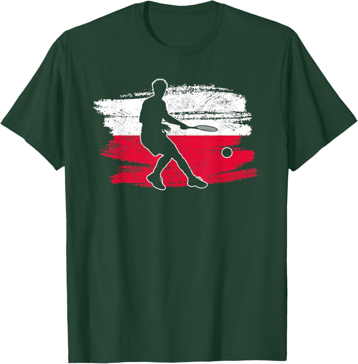 Tennis Player Poland Polish Polska T-Shirt - T-Shirt | Forest