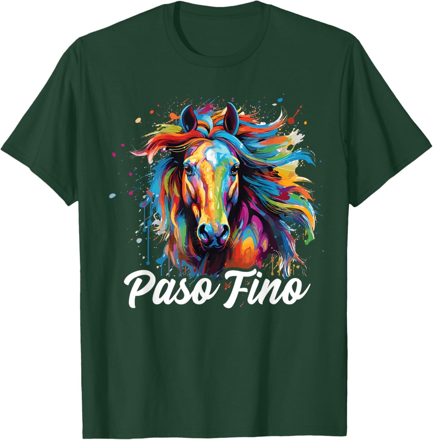 Paso Fino Horse Paint Splatter, Paso Fino Horse T-Shirt - T-Shirt | Forest