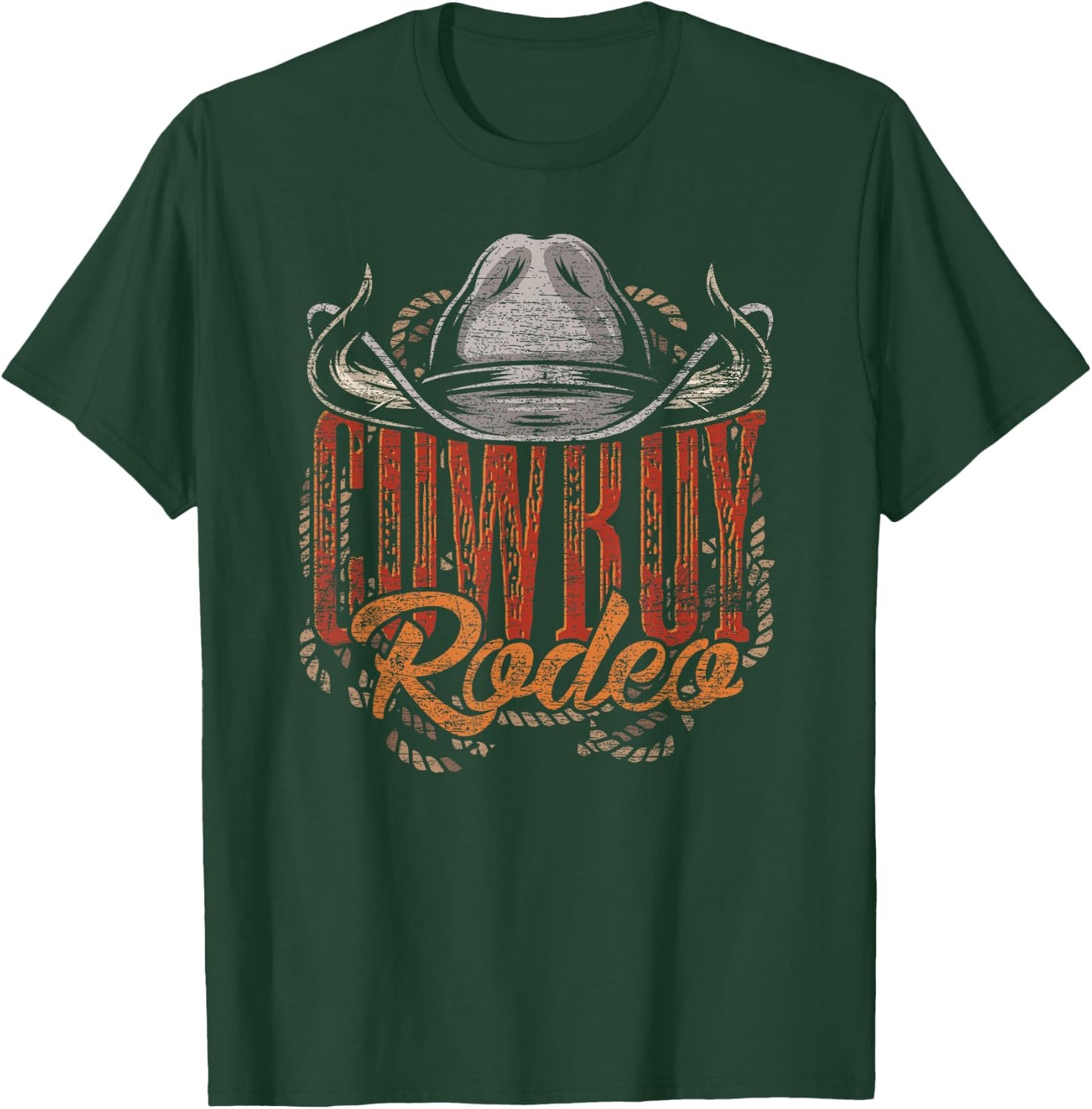 Cowboy Rodeo Western Texan Gift Country Bull Riding Cowboy T-Shirt - T-Shirt | Forest