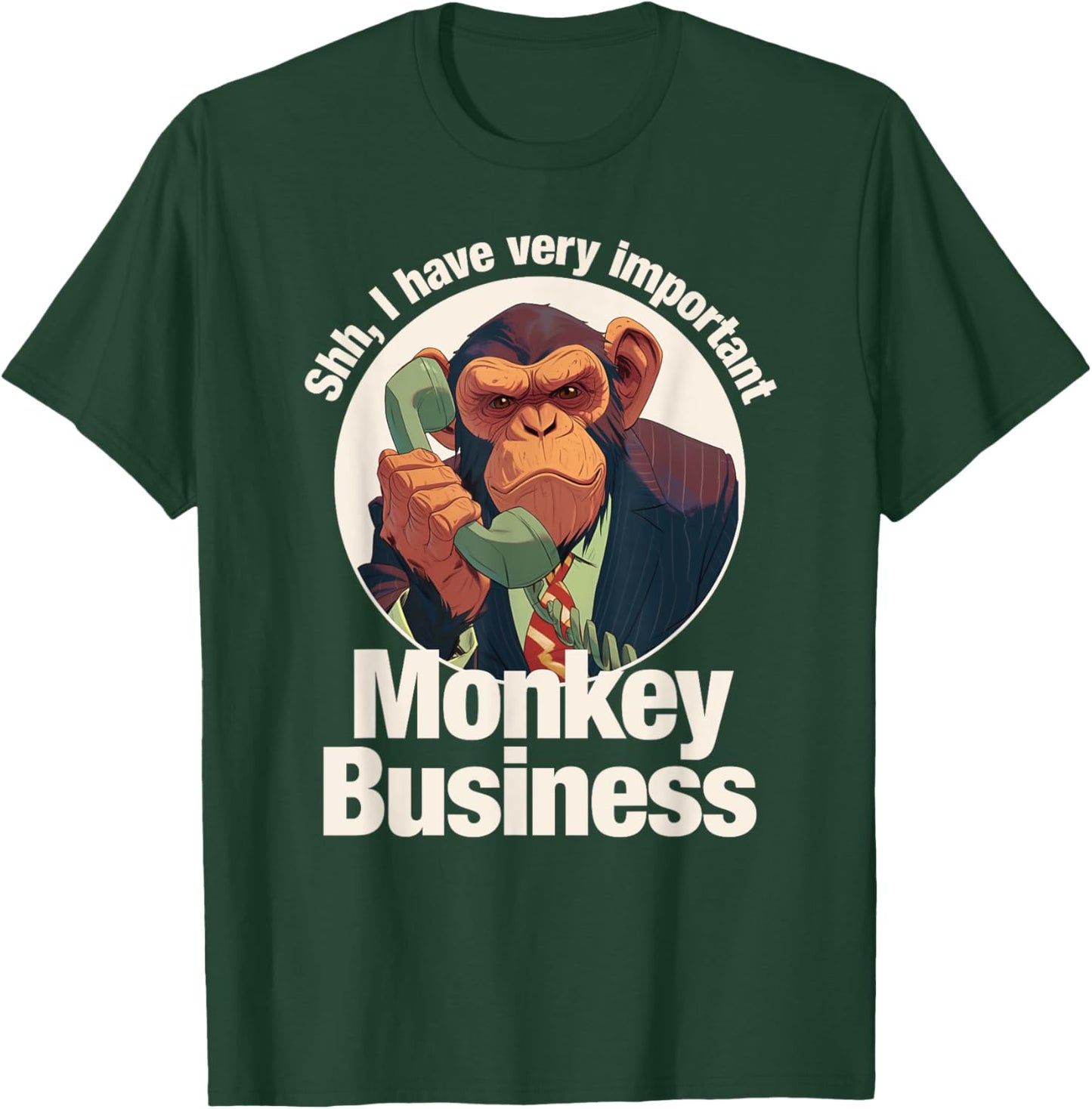 Tripping Yarns Shh, Important Monkey Business Funny Ape, Chimpanzee Kids T-Shirt - T-Shirt | Forest