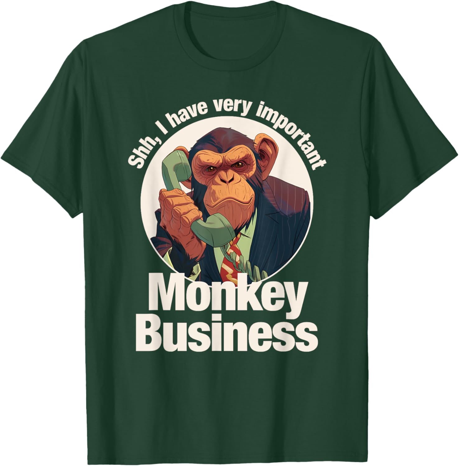 Tripping Yarns Shh, Important Monkey Business Funny Ape, Chimpanzee Kids T-Shirt - T-Shirt | Forest