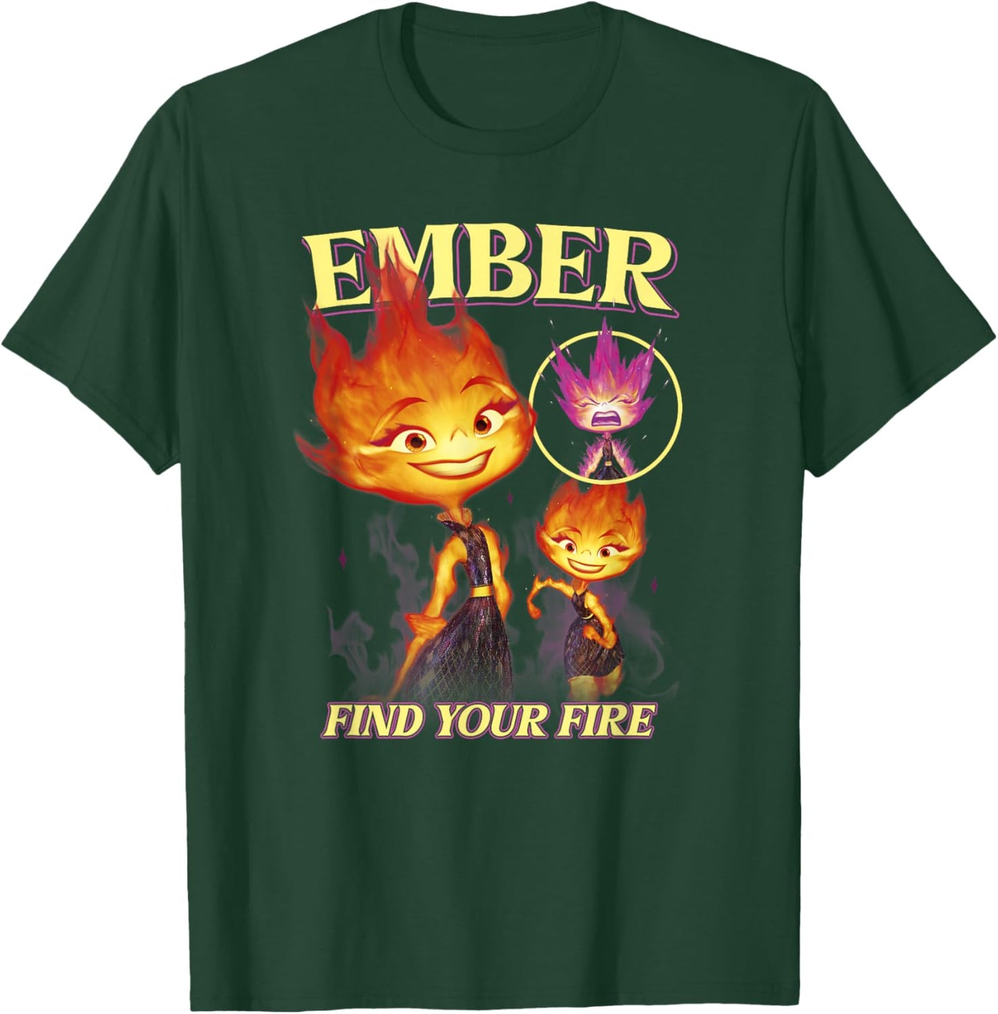Disney Pixar Elemental Find Your Fire Ember Portrait T-Shirt - T-Shirt | Forest