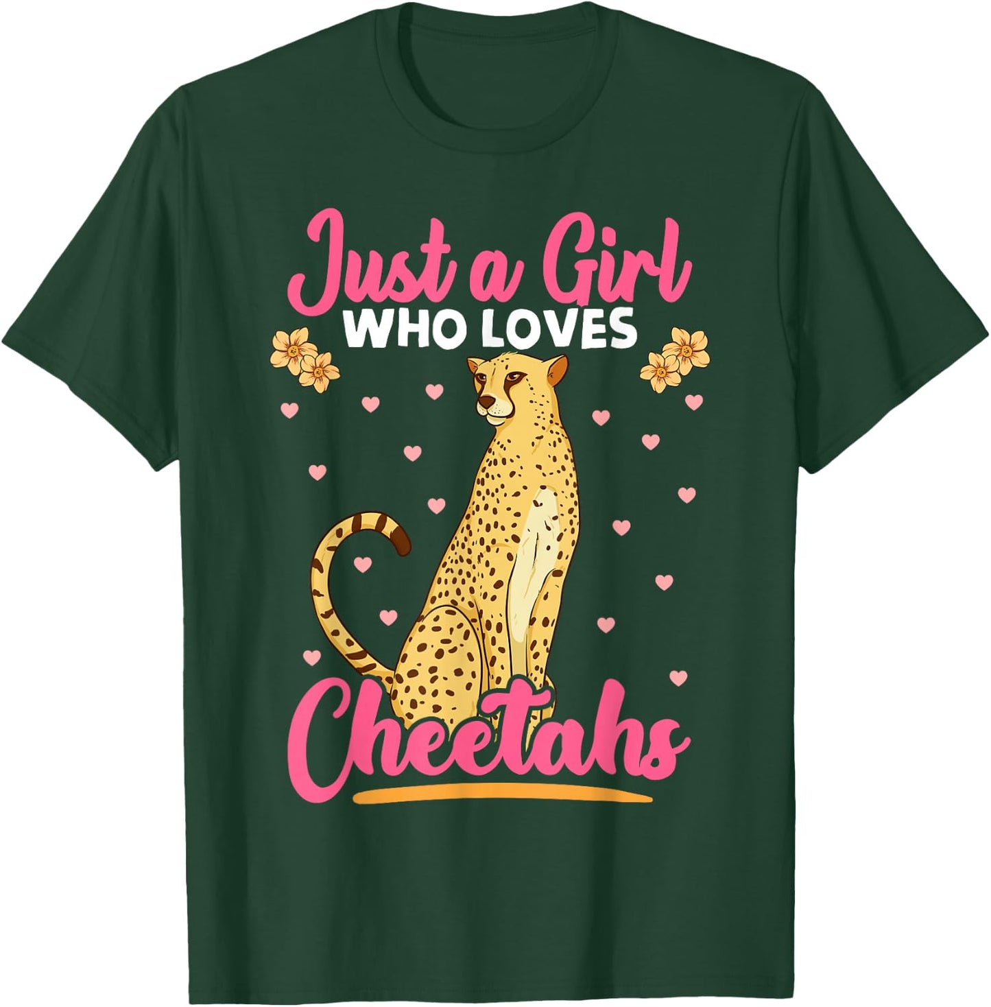 Just A Girl Who Loves Cheetahs African Savanna Zookeeper T-Shirt - T-Shirt | Forest