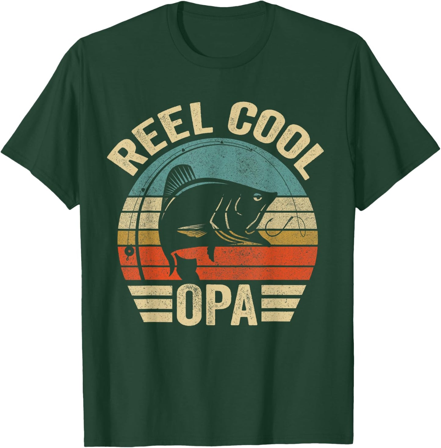 Reel Cool Opa Shirt Opa Fishing Shirt Fathers Day T-Shirt - T-Shirt | Forest