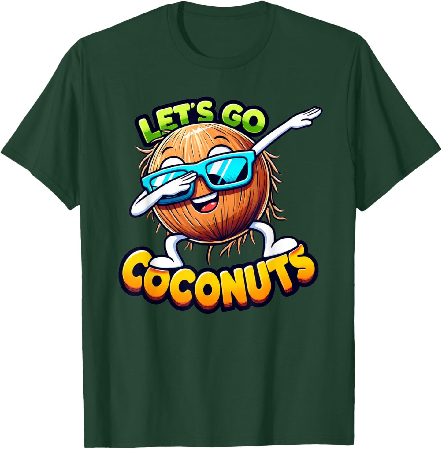 Let's Go Coconut Summer Vacation Beach Trip Dabbing Fruit Women Kids T-Shirt - T-Shirt | Forest