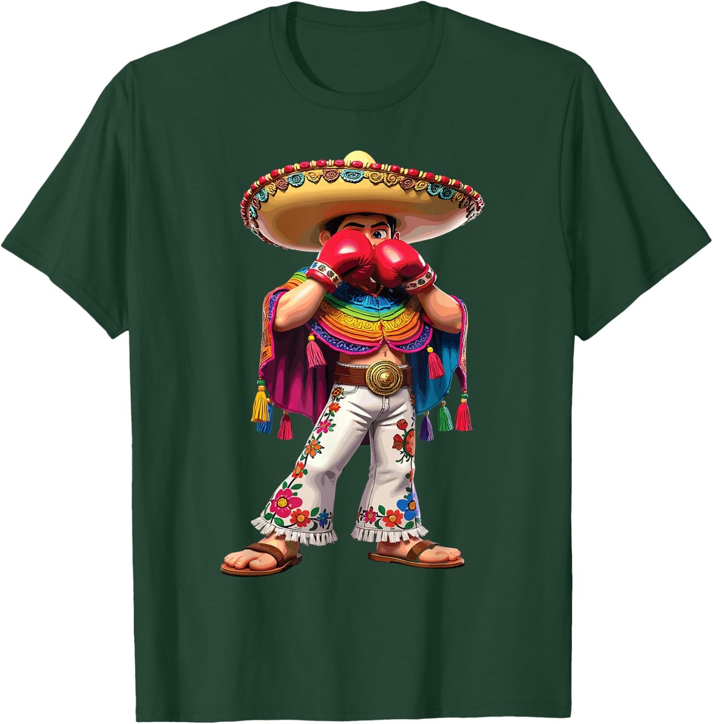 Mexican Boxing T Cultural Fighter T-Shirt - T-Shirt | Forest