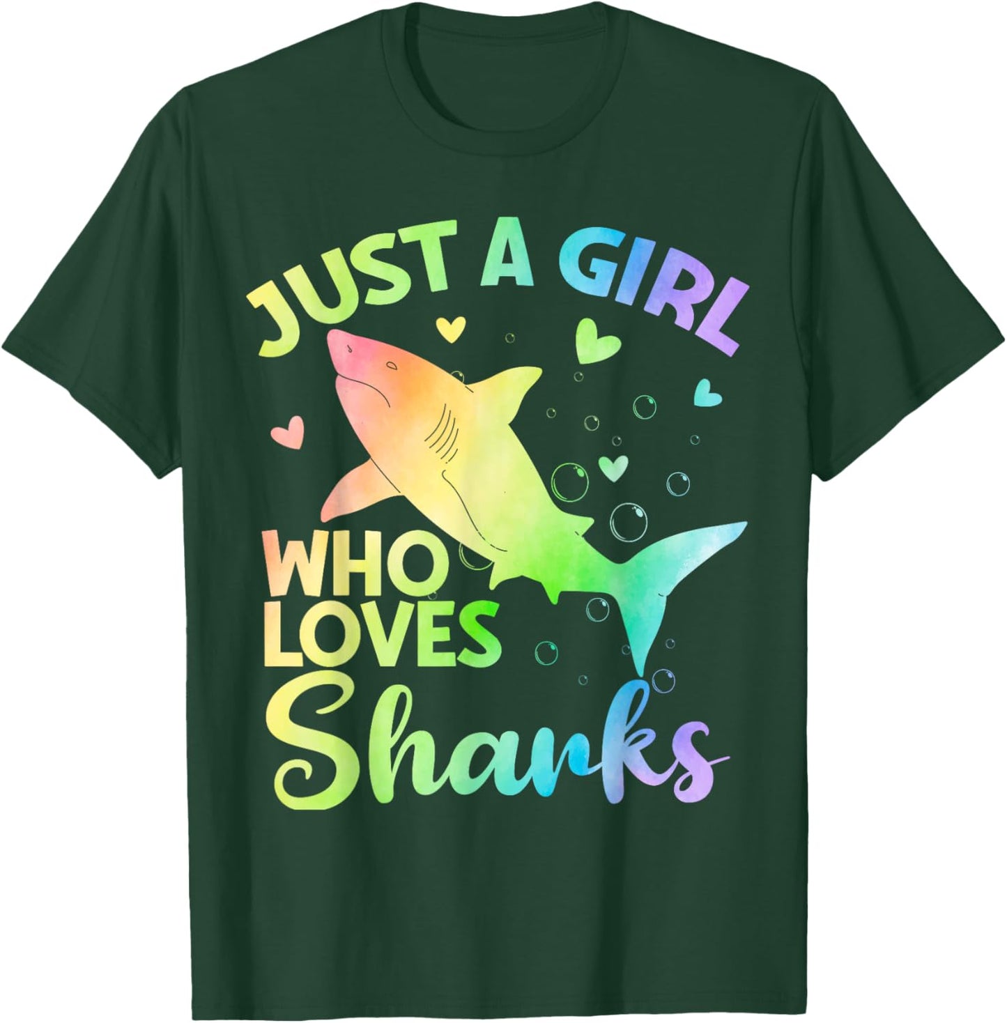 Just a Girl Who Loves Sharks Cute Shark Lover Girls T-Shirt - T-Shirt | Forest