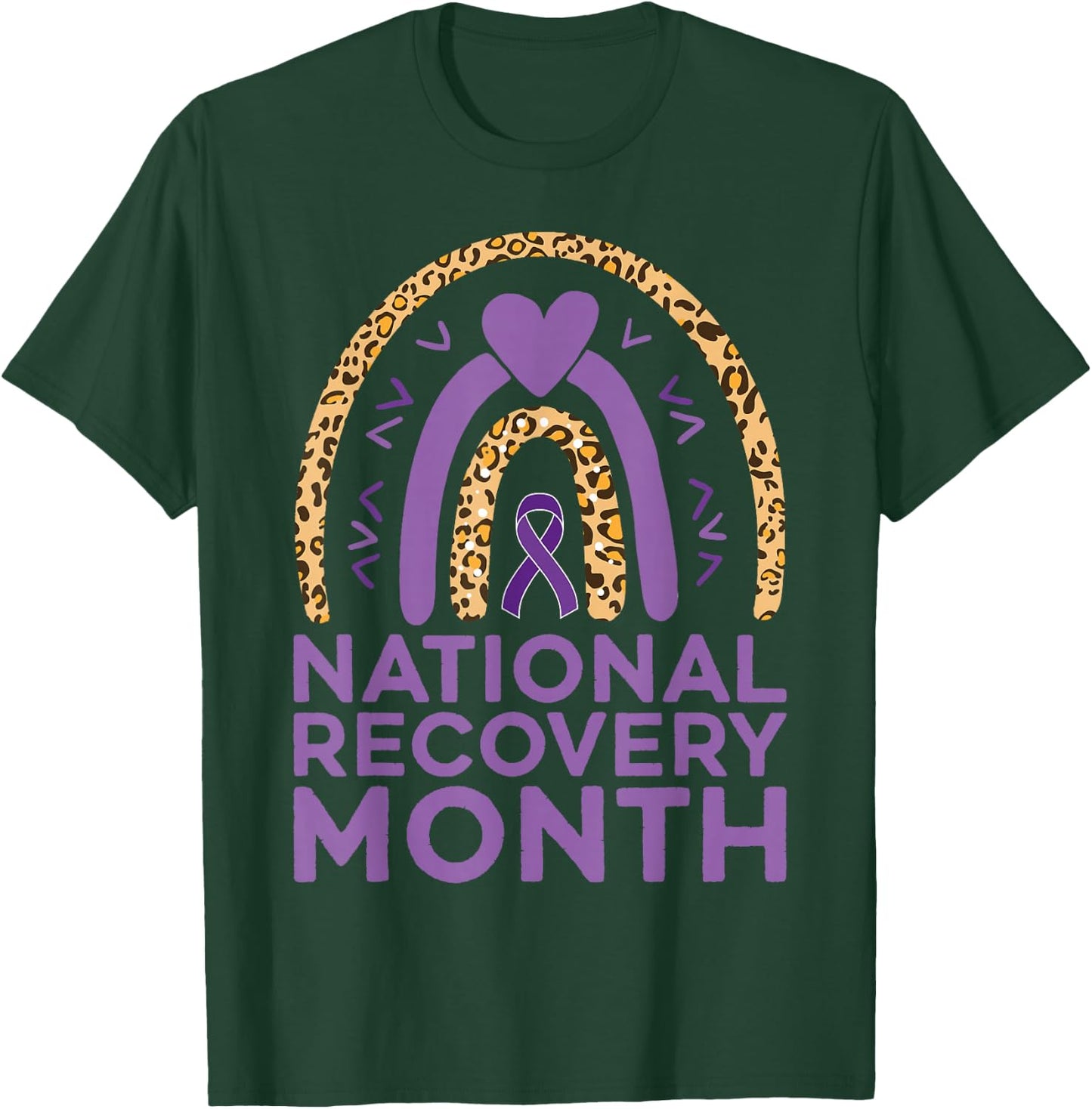 National Recovery Month Warrior Addiction Recovery Awareness T-Shirt - T-Shirt | Forest
