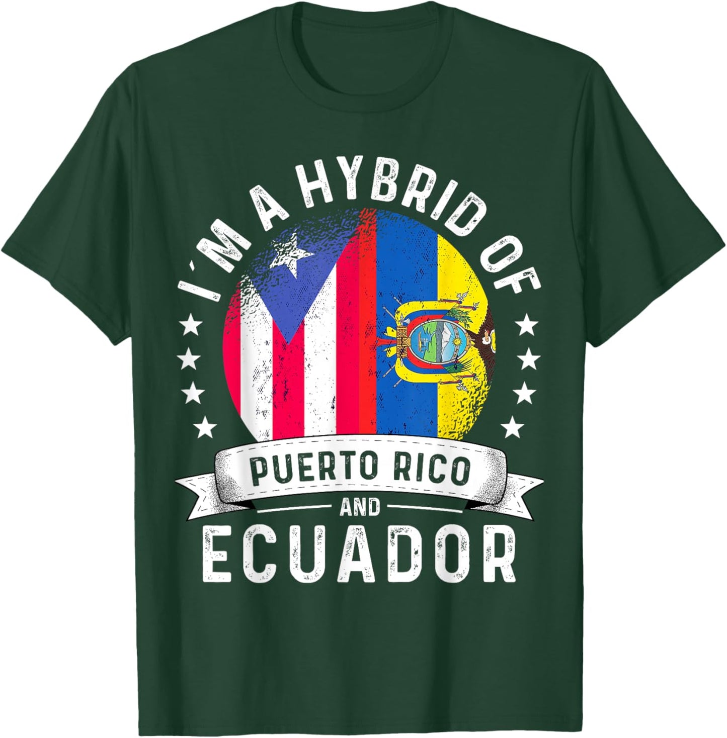 Puerto Rico Flag Ecuador Grown Country Ecuadorian Flag T-Shirt - T-Shirt | Forest