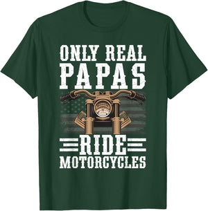 Real Papas Ride Motorcycles Biker Papa Motorcycle Rider Papa T-Shirt - T-Shirt | Forest