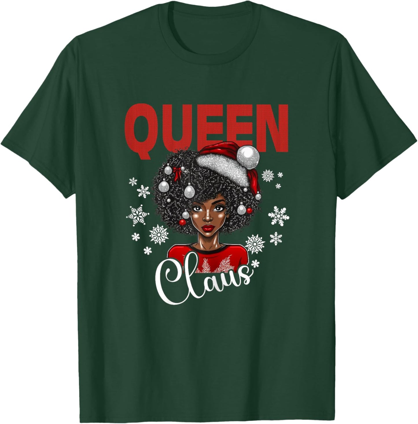 African American Christmas Pajamas Shirt for Black Afro Girl T-Shirt - T-Shirt | Forest