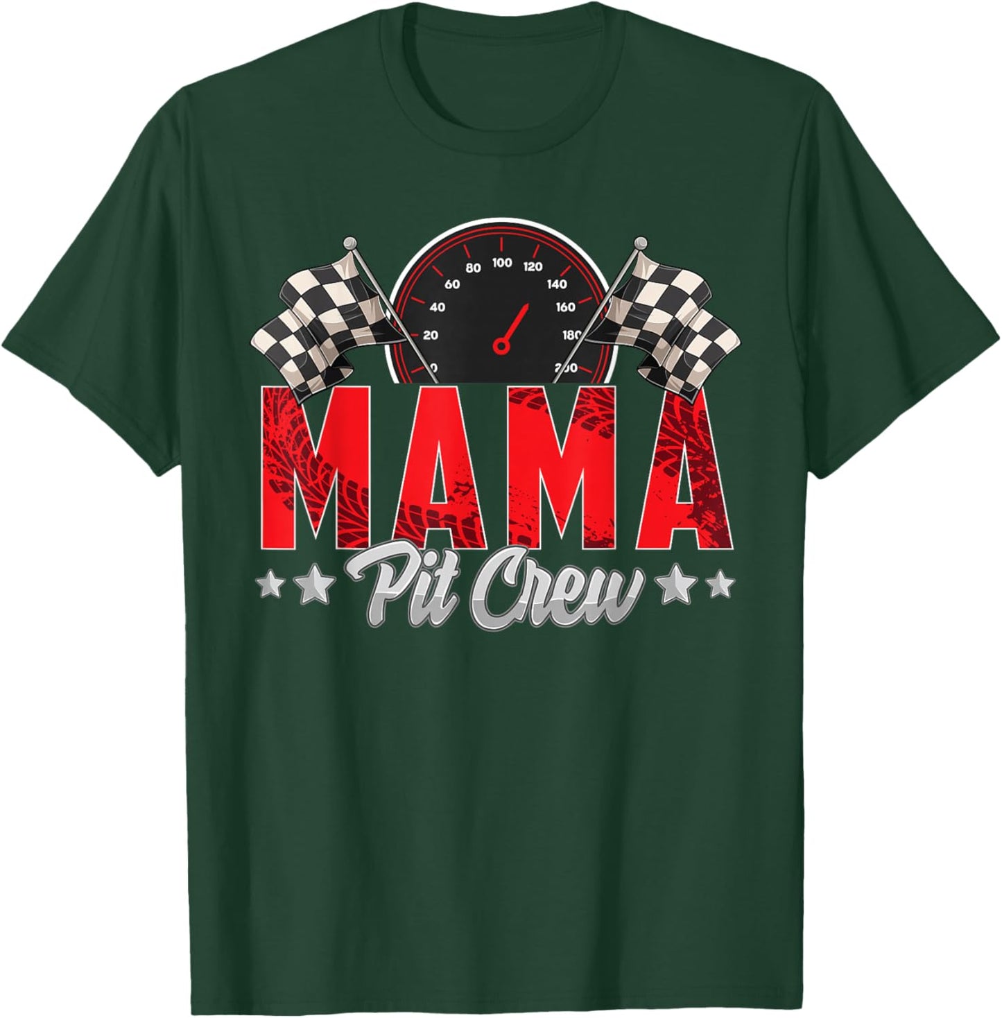 Race Car Birthday Party Racing Family Mama Pit Crew T-Shirt - T-Shirt | Forest