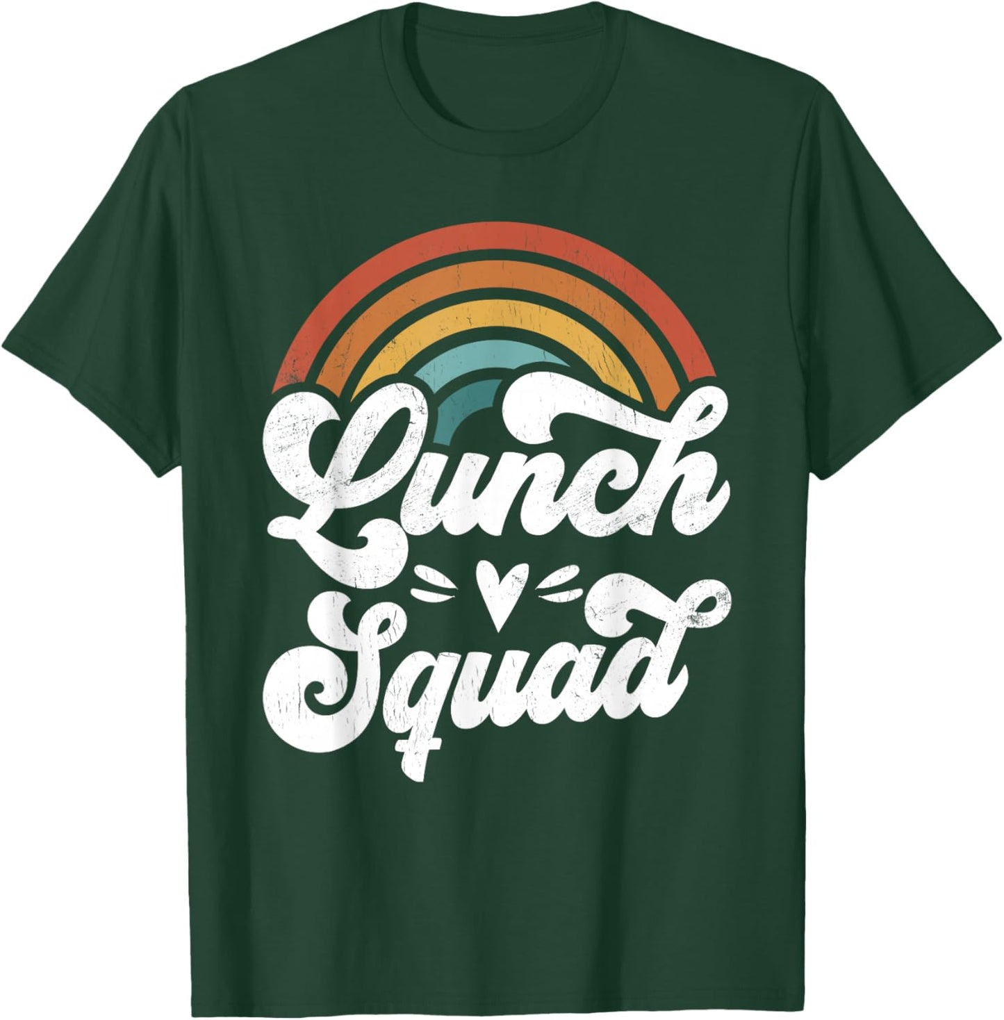 Cafeteria Manager Retro Groovy Rainbow Matching Lunch Worker T-Shirt - T-Shirt | Forest