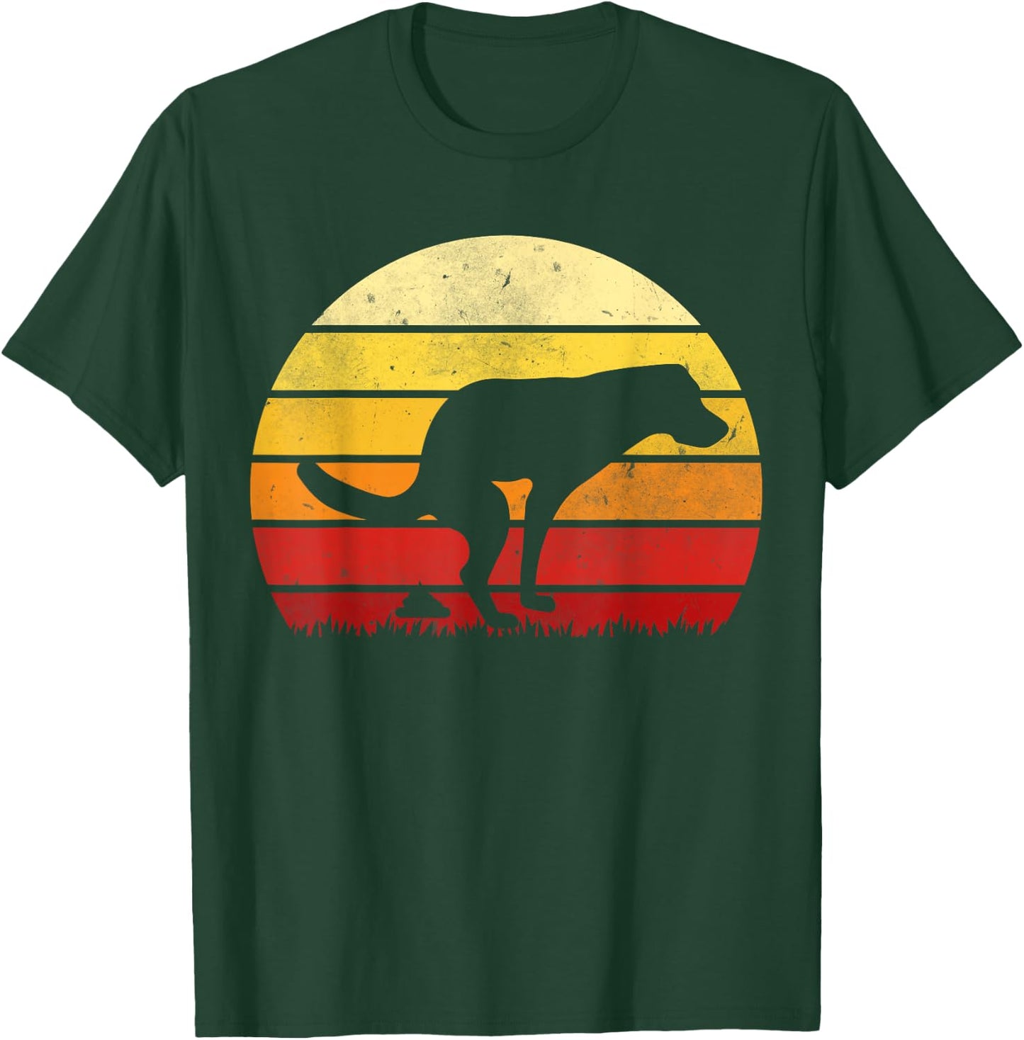 Vintage Sunset Labrador Retro Dog Pooping Old School Classic T-Shirt - T-Shirt | Forest