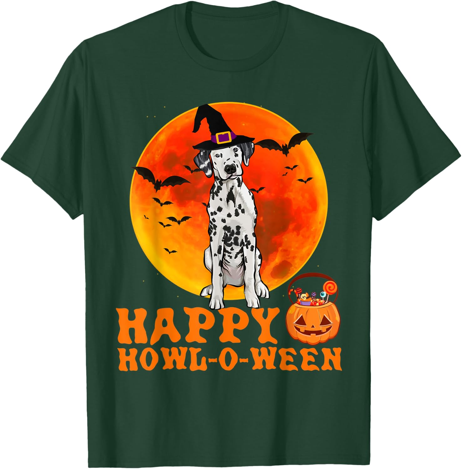 Funny Dalmatian Dog Halloween Happy Howl-o-ween Women T-Shirt - T-Shirt | Forest