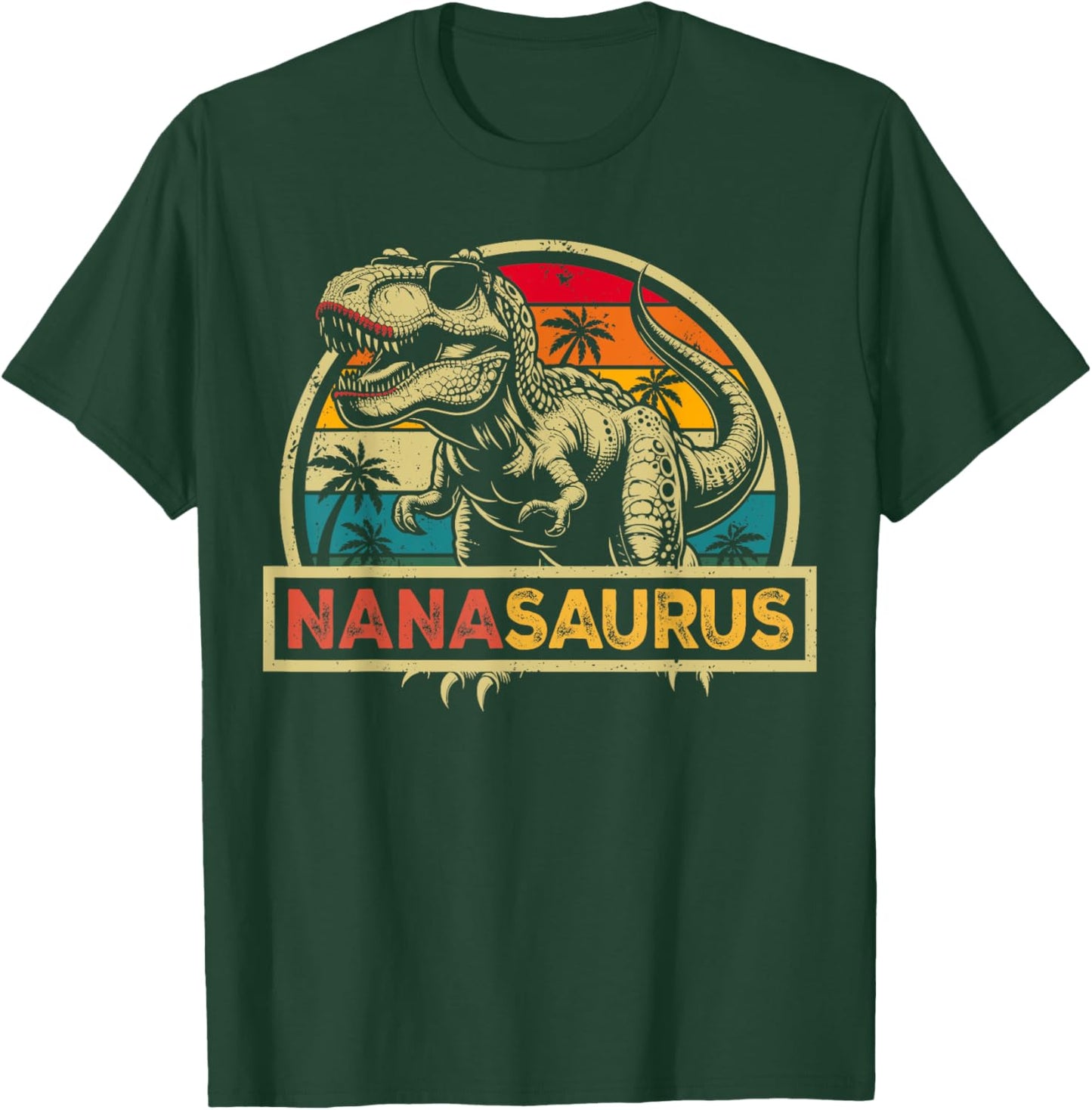 Nanasaurus T Rex Dinosaur Nana Saurus Family Matching T-Shirt - T-Shirt | Forest