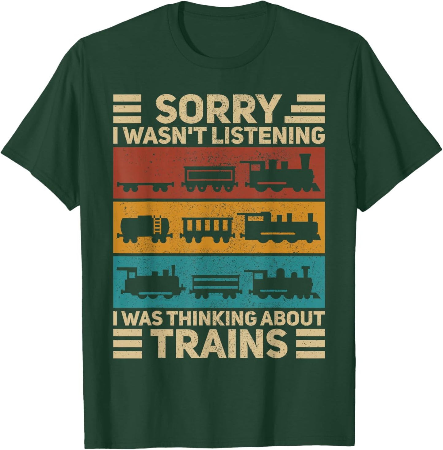 Retro Wagon Train Lover Model Railroad Conductor Funny Train T-Shirt - T-Shirt | Forest