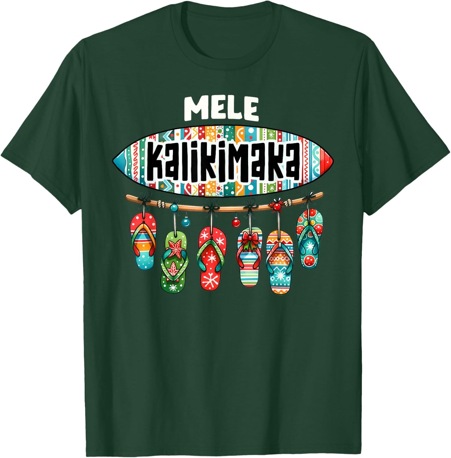 Funny Hawaiian Christmas Mele Kalikimaka Surf Board T-Shirt - T-Shirt | Forest