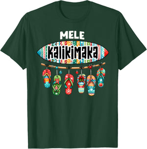Funny Hawaiian Christmas Mele Kalikimaka Surf Board T-Shirt - T-Shirt | Forest
