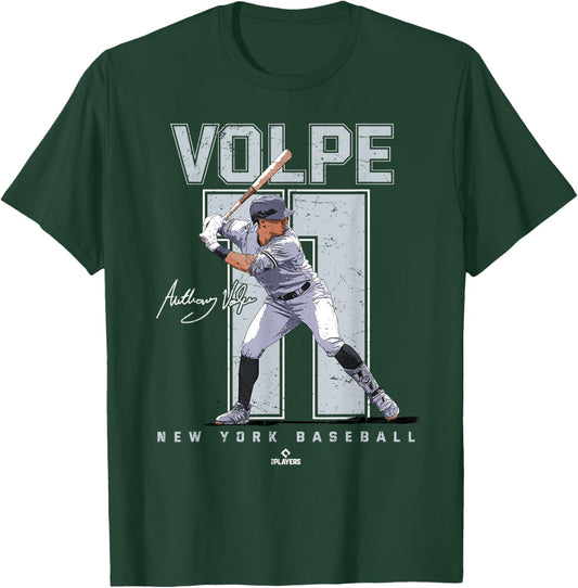 BallPark MVP Adult Black Baseball with Anthony Volpe Portrait, Small T-Shirt - T-Shirt | Forest