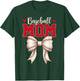 Baseball Mom Coquette Bow Game Day Mothers Day T-Shirt - T-Shirt | Forest