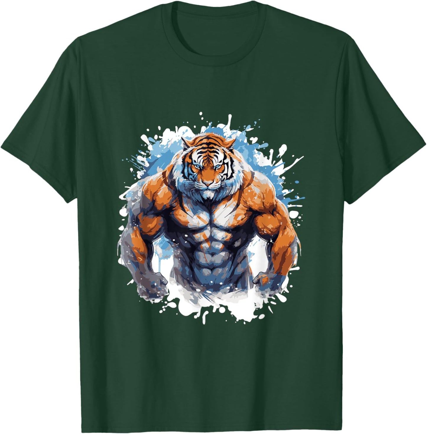 Tiger Workout Gym Beast Fighter Bodybuilder T-Shirt - T-Shirt | Forest
