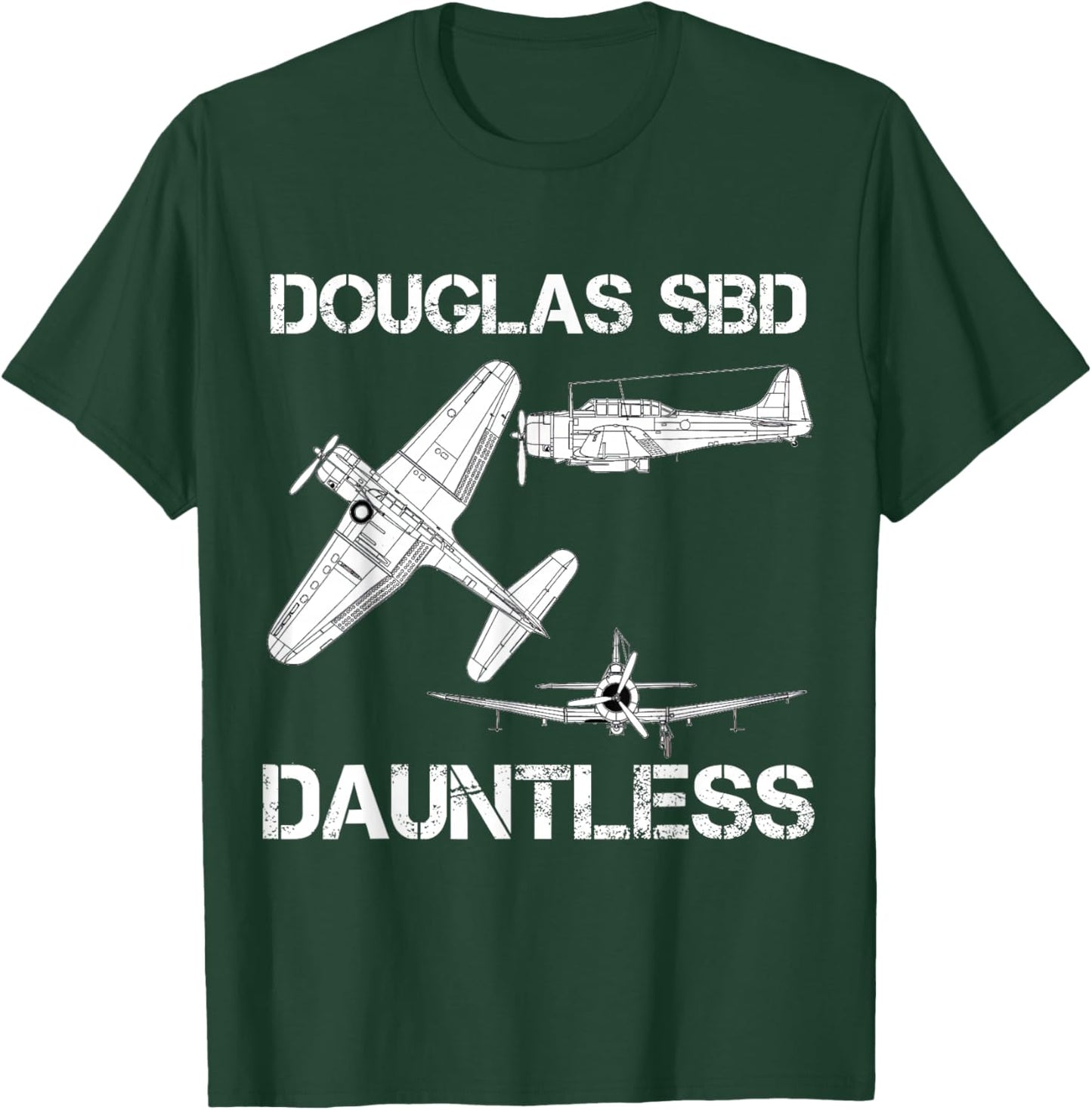 Douglas SBD Dauntless Naval Bomber Aircraft WW2 Airplane T-Shirt - T-Shirt | Forest