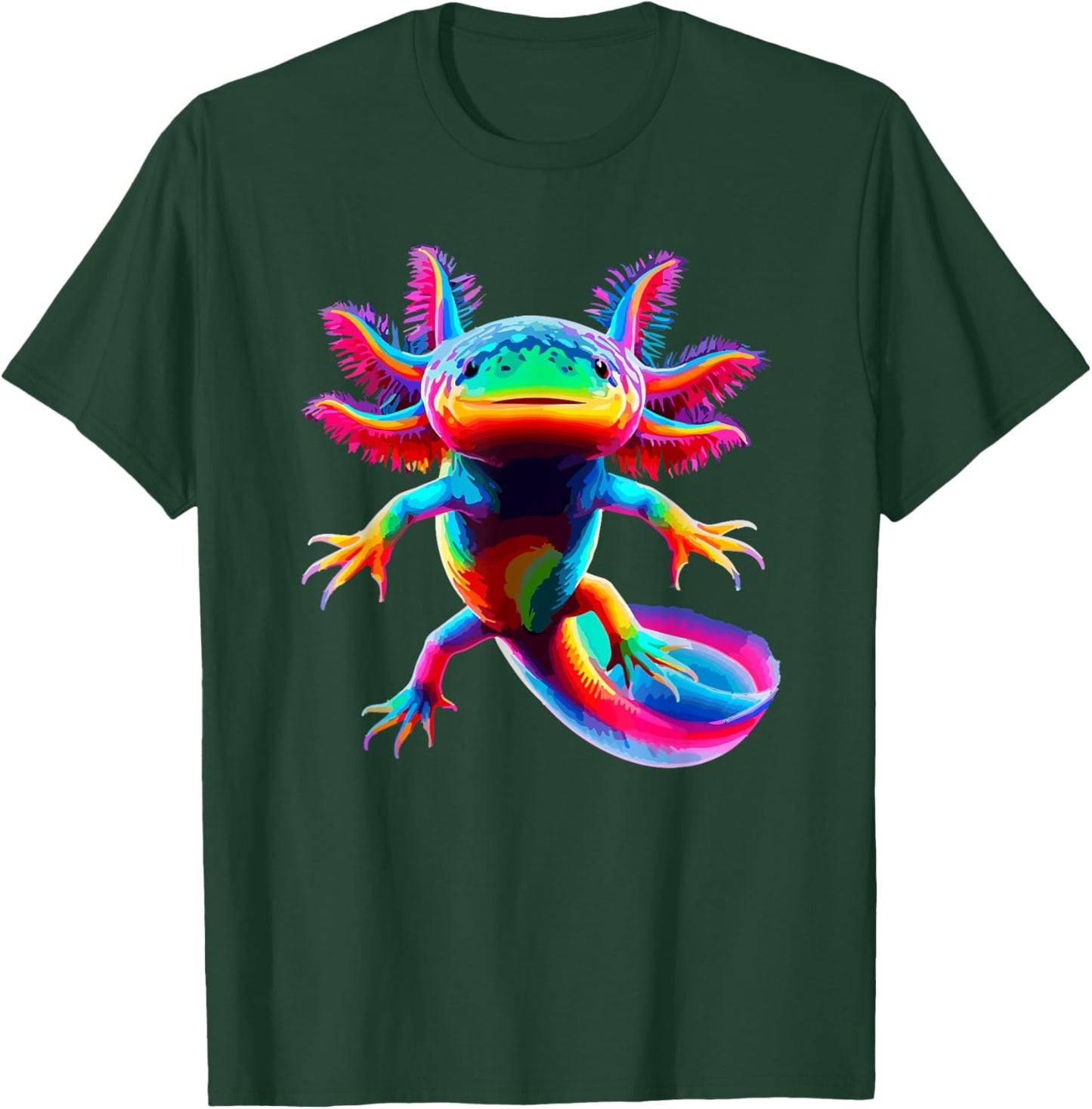 Axolotl Beautiful Colorful Axolotl T-Shirt - T-Shirt | Forest