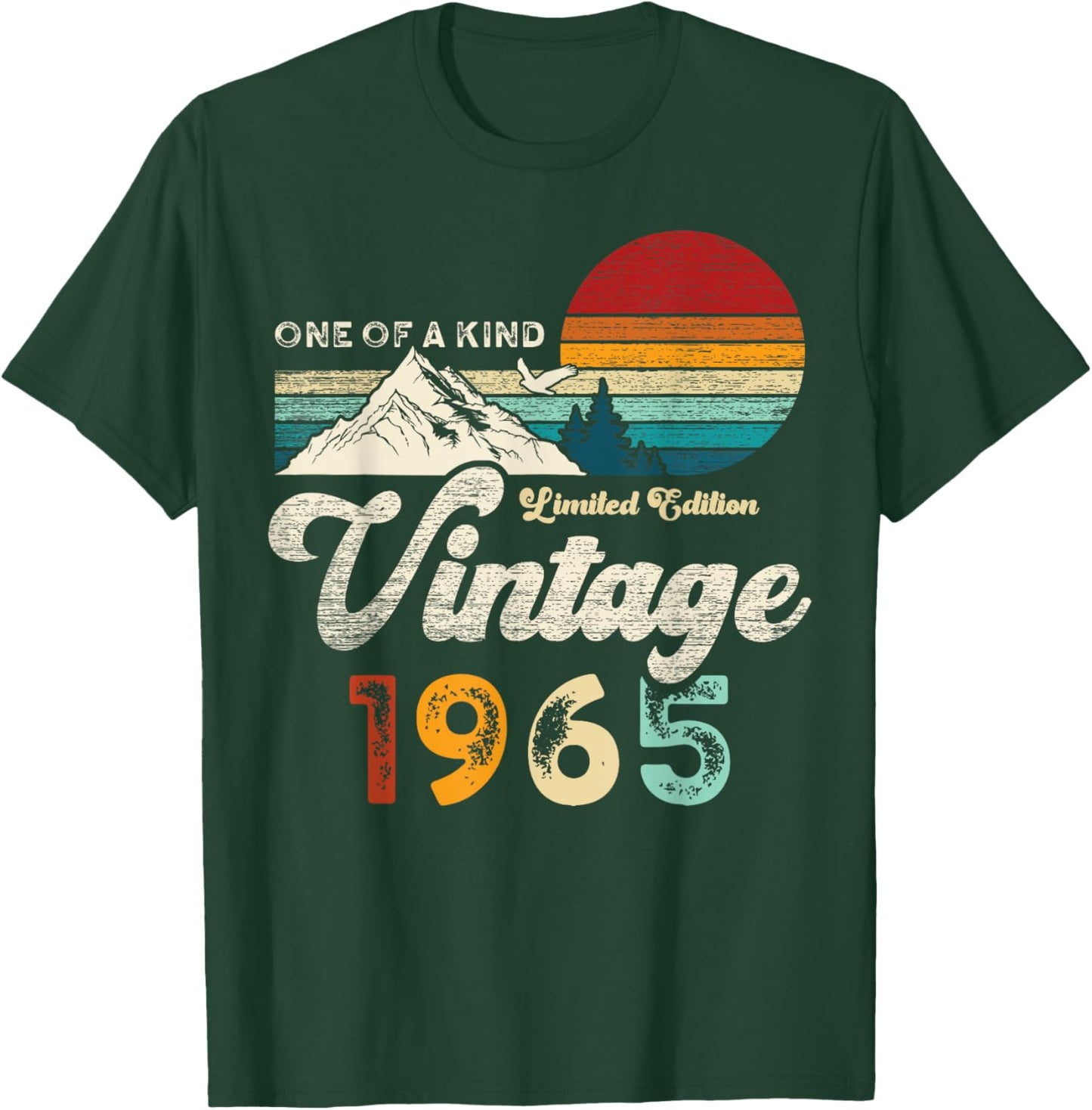 Vintage 1965 Mountains Eagle Retro 60th Birthday T-Shirt - T-Shirt | Forest