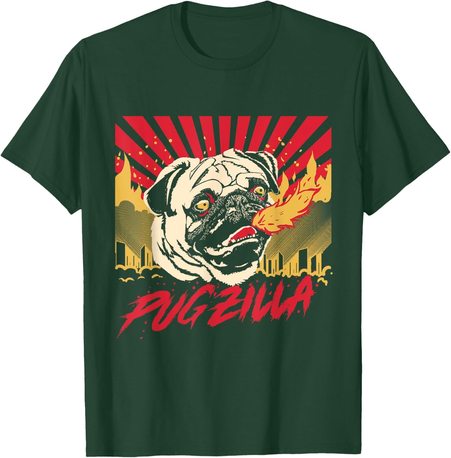 Pugzilla Pug Dog Pug Creature Sweet Pug Pug dog Men Women Girls Kids T-Shirt - T-Shirt | Forest
