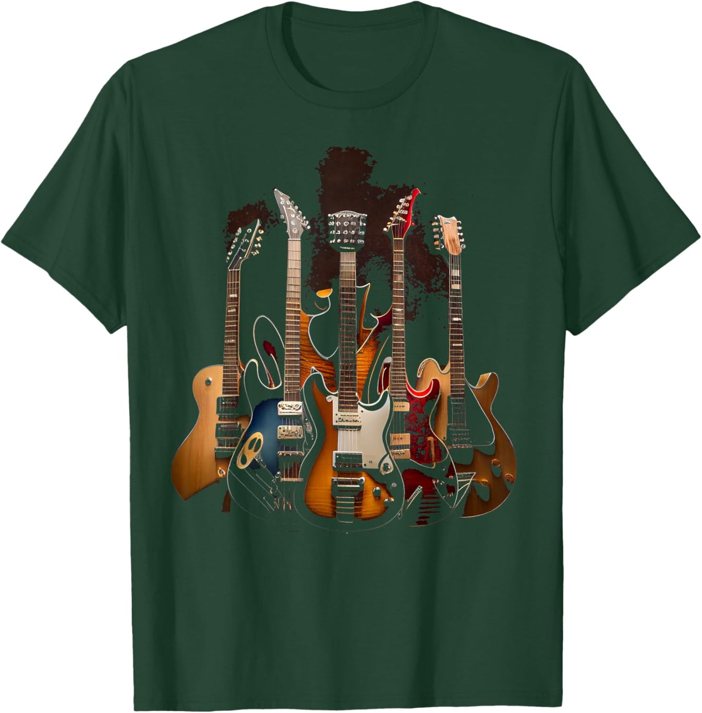Guitar Colors Colorful Musician Guitar Gift Guitarist T-Shirt - T-Shirt | Forest