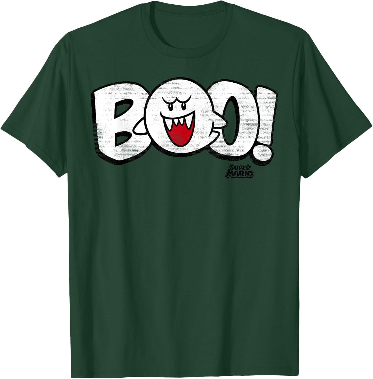 Super Mario Boo Large Text Logo Poster T-Shirt - T-Shirt | Forest
