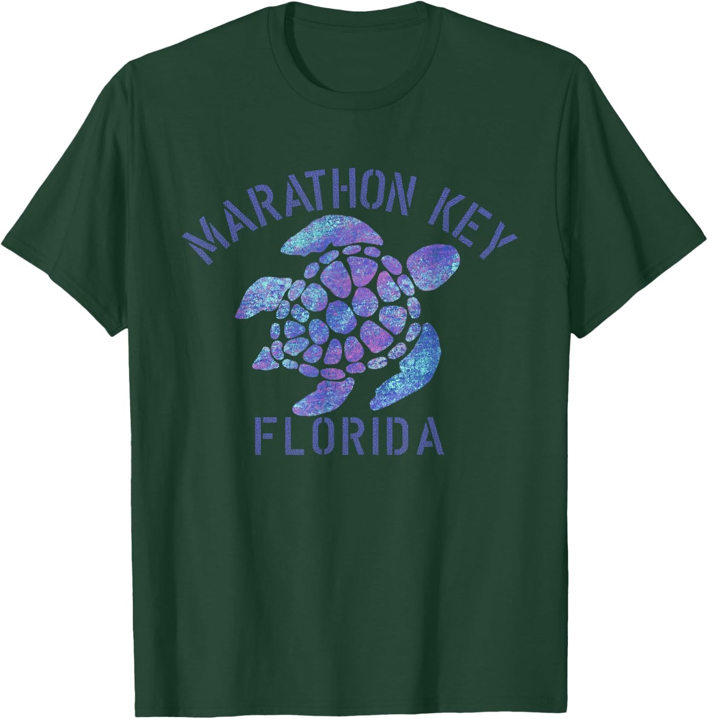 Marathon Key, FL Beach Design / Tribal Turtle Gift T-Shirt - T-Shirt | Forest