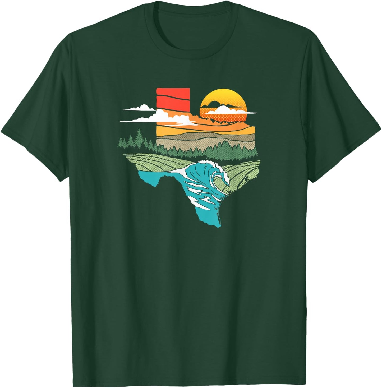 Texas Great Outdoors Nature Art Graphic T-Shirt - T-Shirt | Forest