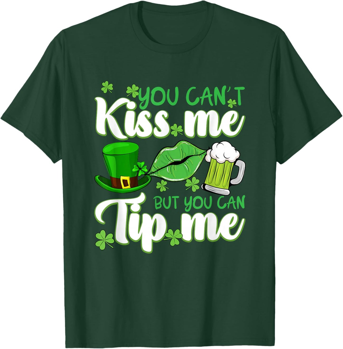 St Patrick's Day Irish Shamrock Clover Waitress Waiter T-Shirt - T-Shirt | Forest