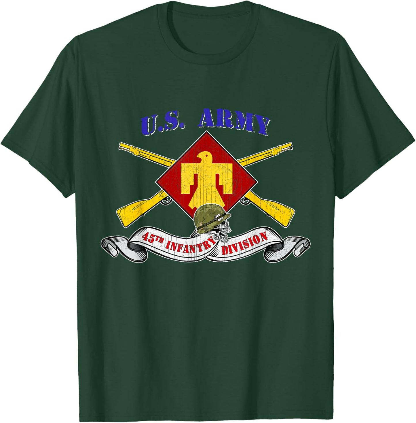 45th Infantry Division 45th ID Veteran Vintage Gifts T-Shirt - T-Shirt | Forest