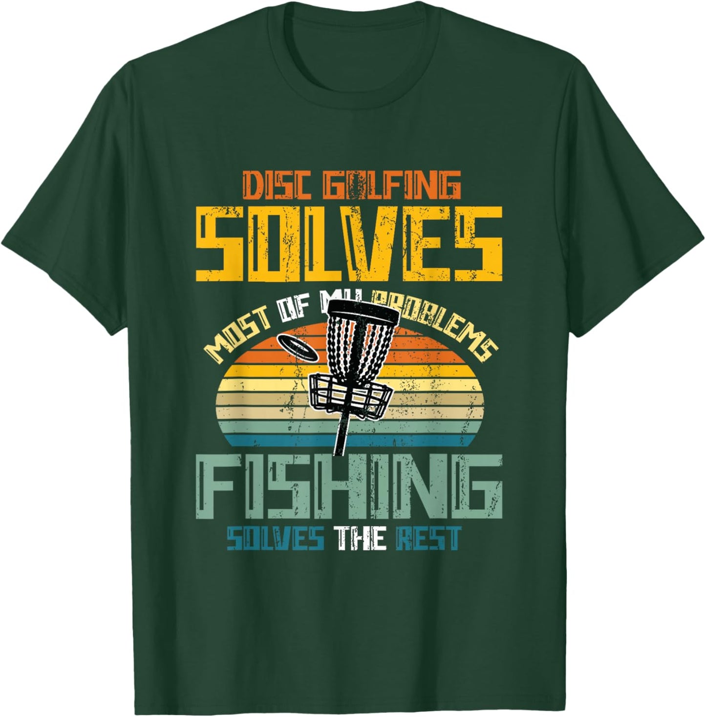Disc Golfing and Fishing Disc Golf T-Shirt - T-Shirt | Forest