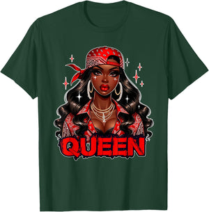 Black Queen Red Bandana Melanin Black Girl Magic Diva Women T-Shirt - T-Shirt | Forest