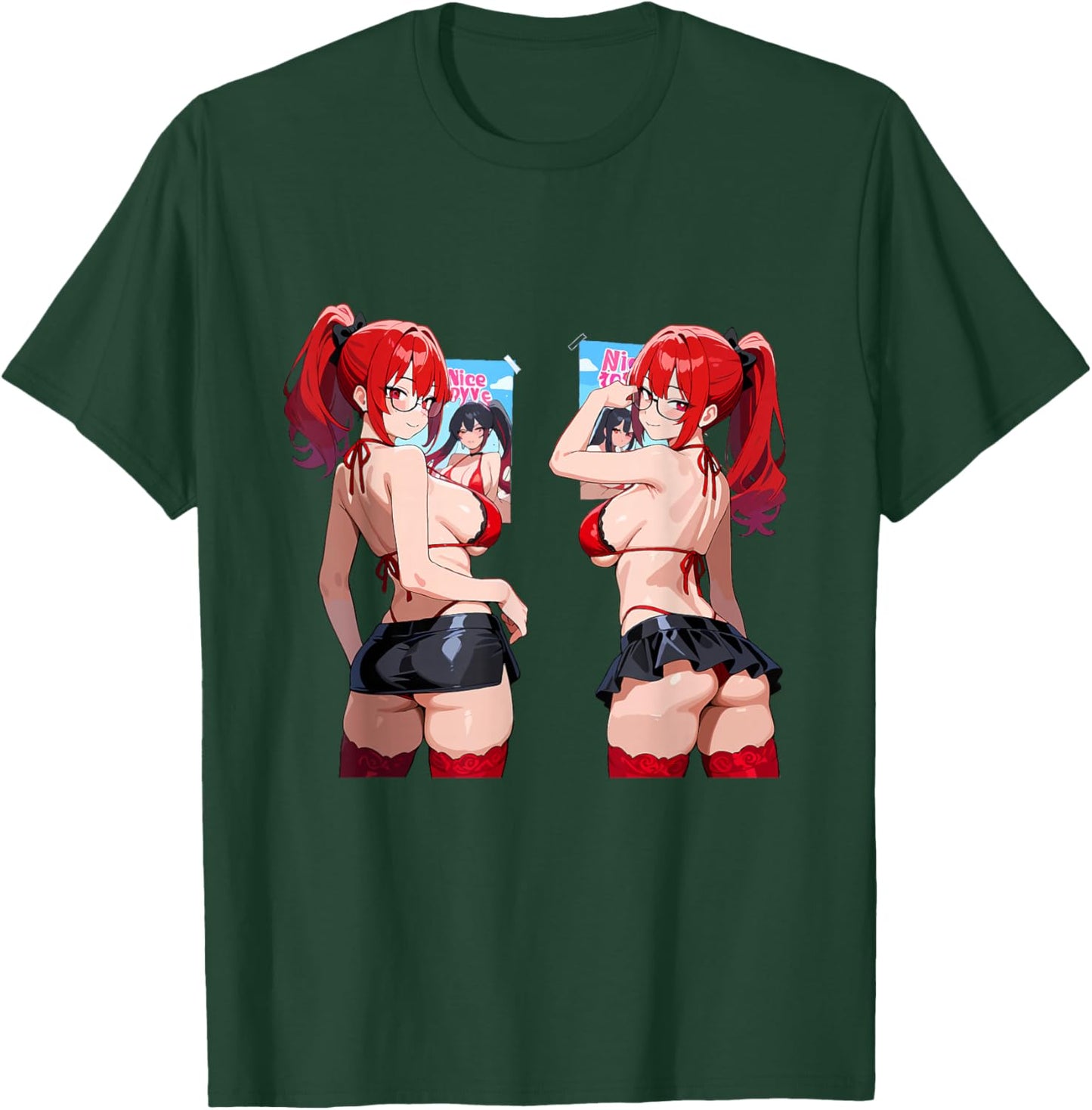 Sexy Waifu Anime Girl Red Lingerie Japanese Art Style T-Shirt - T-Shirt | Forest