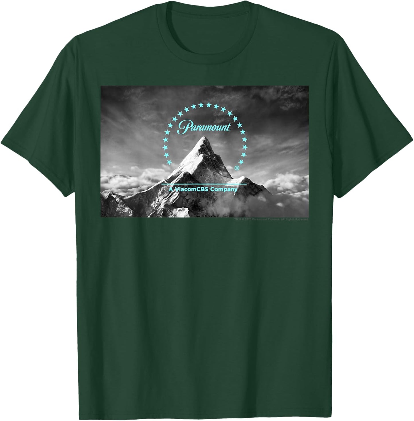Paramount Neon Blue Logo Scenery T-Shirt - T-Shirt | Forest