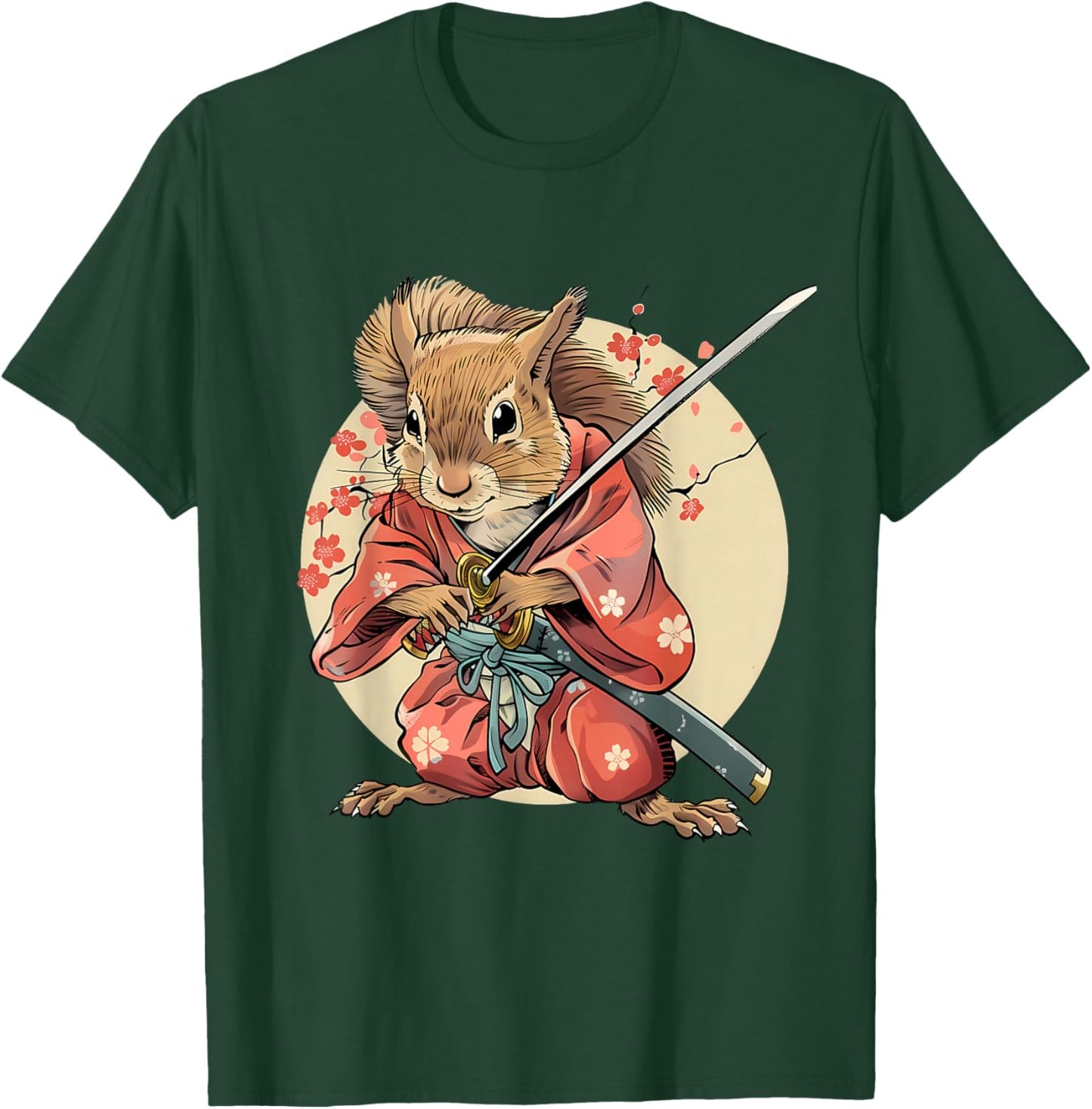 Japanese Warrior Samurai Squirrel Japanese Ninja Squirrel T-Shirt - T-Shirt | Forest