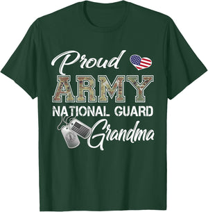 Proud Army National Guard Grandma Military Pride T-Shirt - T-Shirt | Forest